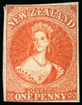 Stamp of New Zealand 1862-64 Wmk Star 1d imperf. group of three unused showing different shades