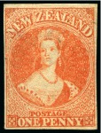 Stamp of New Zealand 1862-64 Wmk Star 1d imperf. group of three unused showing different shades
