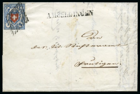 Stamp of Switzerland / Schweiz » Rayonmarken » Rayon I, hellblau, ohne KE (STEIN B1) Type 22 B1/LO, farbintensiv und ringsum gut gerandet,