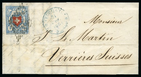 Stamp of Switzerland / Schweiz » Rayonmarken » Rayon I, hellblau, ohne KE (STEIN B3) Type 32 B3/LO, farbfrisch, gut bis sehr gut gerandet