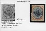 Stamp of Persia » 1909-1925 Sultan Ahmed Miza Shah (SG 320-601) 1922 "CONTROLE" 5kr blue &red, perf.11.5 tall vignette, mint og