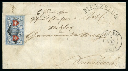 Stamp of Switzerland / Schweiz » Rayonmarken » Rayon I, hellblau, ohne KE (STEIN U) Typen 27"+28 U/LO (seltene linke Gruppe) im Paar, farbfrisch