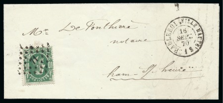 Stamp of Belgium » Belgique. 1869-83 Nouveaux types et nouvelles valeurs - Émission 10c vert (dft) sur lettre