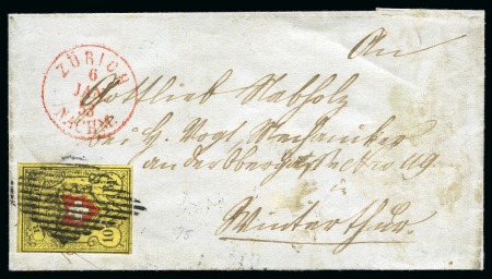 Stamp of Switzerland / Schweiz » Rayonmarken » Rayon II, gelb, ohne Kreuzeinfassung (STEIN E) STEIN E: Vier Einzelmarken, versch. Typen, dazu 1 Brief