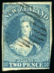Stamp of New Zealand 1855-57 2d Dull Blue (blued paper) just clear to large margins, light cancel