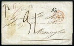 Stamp of Romania » Postal History 1844 Entire to France with rare linear GALACZ handstamp,