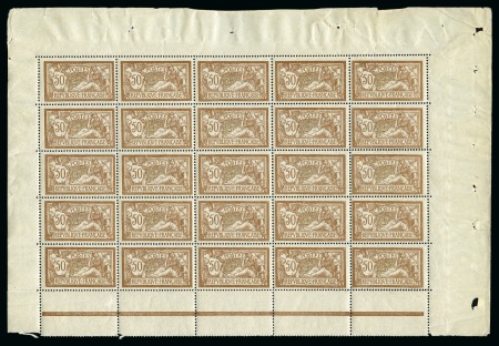 Stamp of France 1900 Merson set in complete panes of 25 nh mint, 40c