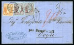 Stamp of Romania » Austrian Levant Post Offices » D.D.S.G. Post Offices 1869 Wrapper from Galatz by DDSG to Corfu with "per Dampfschiff" hs