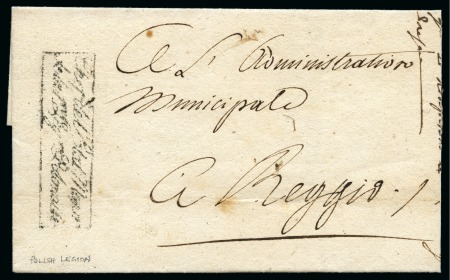 Stamp of Poland 1801 Wrapper from the Polish Legion during the Napoleonic Wars with "Chef de l'Etat Major / de la 1er Leg. Polonaise" hs in black