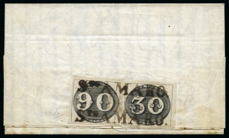 Stamp of Brazil THE EARLIEST OF ONLY FOUR RECORDED BULL'S EYE TRANSATLANTIC COVERS