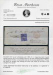 Stamp of Ecuador 1872 Envelope from Quito to Riobamba with 1865-72 1/2r deep blue, lost with manuscript note on reverse