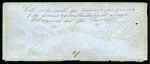 Stamp of Ecuador 1872 Envelope from Quito to Riobamba with 1865-72 1/2r deep blue, lost with manuscript note on reverse