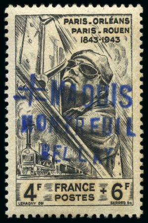 Stamp of France » Libération MONTREUIL BELLAY Non émis 7D type B surcharge avec