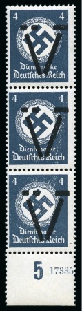 Stamp of France » Libération WURTTEMBERG Timbre de Service 4pf en bande de 3, neuf