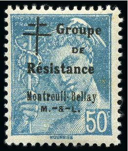 Stamp of France » Libération MONTREUIL BELLAY Variété 3 textes patriotiques diff.