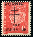 Stamp of France » Libération PORNIC Série 1 à 9, neuf sans ch., TB, rare (tirage