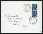 Stamp of France » Guerre DUNKERQUE 50c Mercure en paire surchargé obl. Ghyvelde