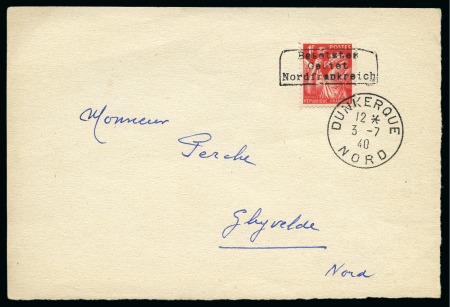 Stamp of France » Guerre DUNKERQUE 1F Iris surchargé obl. Dunkerque 03.07.1940