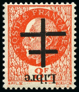 Stamp of France » Libération AIGURANDE Série 1 à 11 avec surcharge renversée,