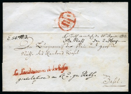 Stamp of Switzerland / Schweiz » Vorphilatelie HELVETISCHE REPUBLIK 1799-1803: Kl. Sammlung auf Albumblättern,