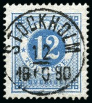 Stamp of Sweden » Collections 1858-1960, Specialised collection on STOCKHOLM cancels housed in one stockbook