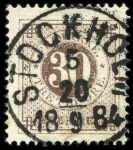 Stamp of Sweden » Collections 1858-1960, Specialised collection on STOCKHOLM cancels housed in one stockbook
