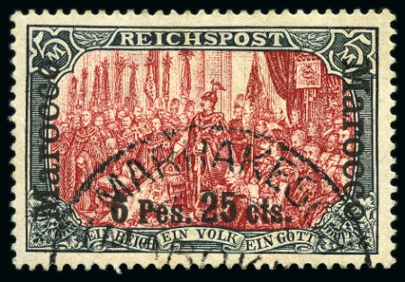 Stamp of Large Lots and Collections German Colonies - Morocco: 1899-1911, Mint & used collection in a stockbook with some unused postal stationery, in sets to the high values with some duplication