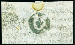 Stamp of Egypt » Russian Post Offices 1869 Entire native letter in Arabic, from Latakia to Alexandria, franked Levant 1k brown and 5k blue tied dotted numeral