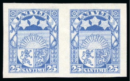 Stamp of Latvia LATVIA COAT OF ARMS & STARS FOR VIDZENE KURZEME & LATGALE