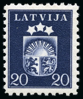 Stamp of Latvia 1940 Coat of Arms: Attractive group of trial colour