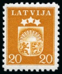 Stamp of Latvia 1940 Coat of Arms: Attractive group of trial colour