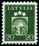 Stamp of Latvia 1940 Coat of Arms: Attractive group of trial colour