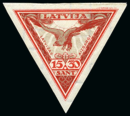 Stamp of Latvia 1932 Airmail Charity Issue complete sets of three in