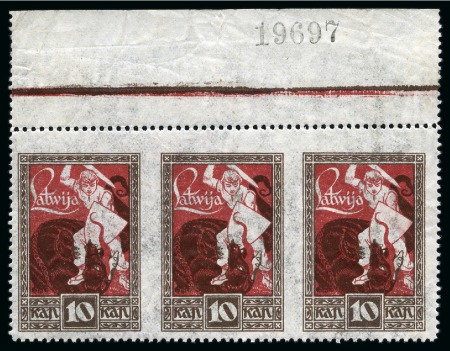 Stamp of Latvia 1919-40 Varieties: Selection of seven items showing