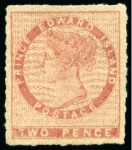 Stamp of Canada » Prince Edward Island 1861 2d Deep Rose on soft yellowish paper ROULETTED, mint og