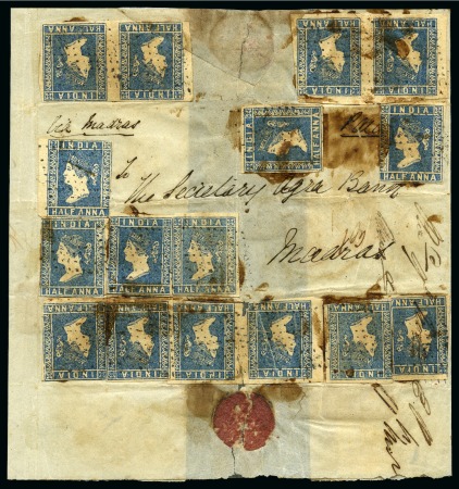 Stamp of India » Used Abroad » Aden ONE OF THE EARLIEST RECORDED USAGE OF THE HALF ANNA FROM ADEN (*)