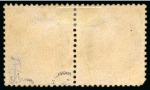 Stamp of France 1871-75 Cérès ERREUR 15c au lieu de 10c brun sur rose tenant à normal (coin arrondi), neuf sans gomme, l'erreur est TB, signé A.Brun