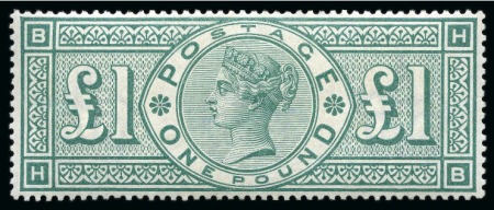 Stamp of Great Britain » 1855-1900 Surface Printed » 1887-1900 Jubilee Issue & 1891 £1 Green 1891 £1 Green HB mint