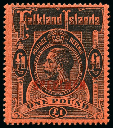 Stamp of Falkland Islands 1912-20 1/2d to £1 "SPECIMEN" mint og set of 11