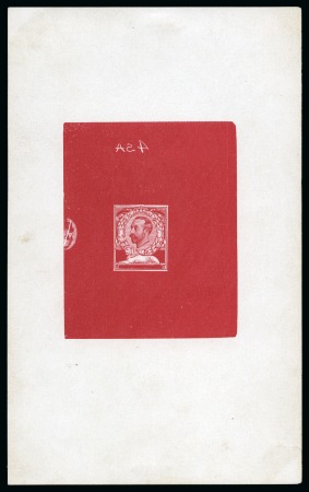 Stamp of Great Britain » King George V » 1911-12 Downey Head Issues 1911-12 Downey Head 1d die proof (stage 1) in scarlet with uncleared surround on white proof paper