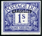 Stamp of Great Britain » Postage Dues 1914 1s Postage due imperforate colour trials et of fourteen, each overprinted "CANCELLED" type 28
