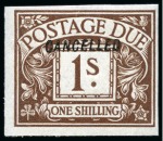 Stamp of Great Britain » Postage Dues 1914 1s Postage due imperforate colour trials et of fourteen, each overprinted "CANCELLED" type 28