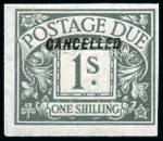 Stamp of Great Britain » Postage Dues 1914 1s Postage due imperforate colour trials et of fourteen, each overprinted "CANCELLED" type 28