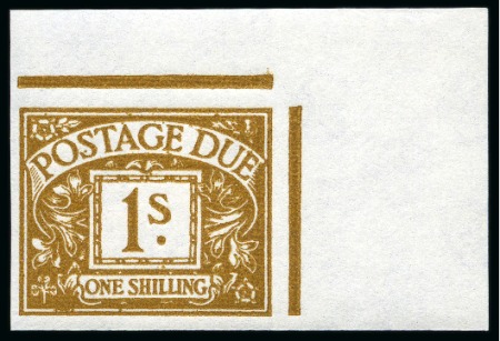 Stamp of Great Britain » Postage Dues 1959-70 1/2d-1s Postage Dues (whiter paper) mint nh imperforate imprimaturs, all top right hand corner marginals (8)