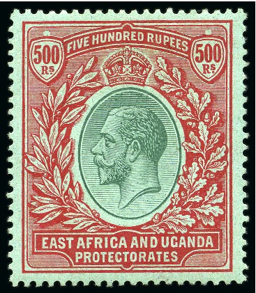Stamp of Kenya, Uganda and Tanganyika » Kenya, Uganda and Tanganyika 1912-21 500R Green & red on green mint og