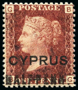 Stamp of Cyprus » Overprinted Stamps of Great Britain 1881 1/2d on 1d (18mm surcharge) red pl.216 mint with "HALF-PENN" variety