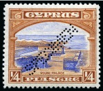 Stamp of Cyprus » King George V Issues 1934 Pictorials set of 11 with SPECIMEN perfins, mint