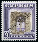 Stamp of Cyprus » King George V Issues 1934 Pictorials set of 11 with SPECIMEN perfins, mint