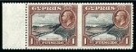 Stamp of Cyprus » King George V Issues 1934 1pi Black & Red-Brown IMPERF. BETWEEN horizontal left marginal pair