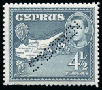 Stamp of Cyprus » King George VI Issues Onwards 1938-51 Pictorials mint nh set of 16 with SPECIMEN perfins, very fine
